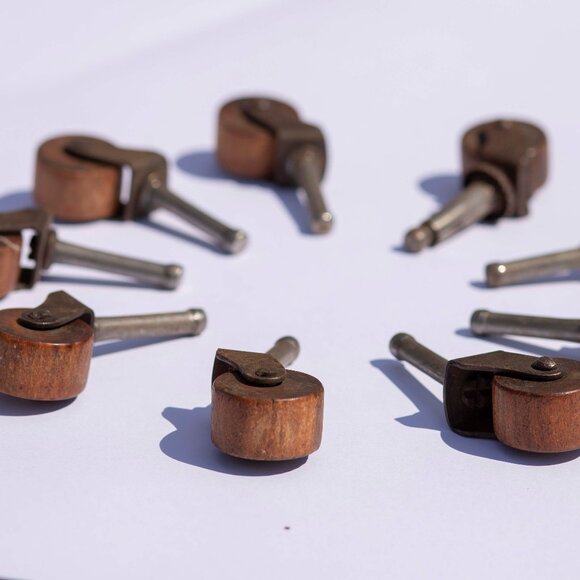 NINE Small Vintage Wooden Furniture Wheels | Restoration Assembly Hardware - Picture 5 of 5